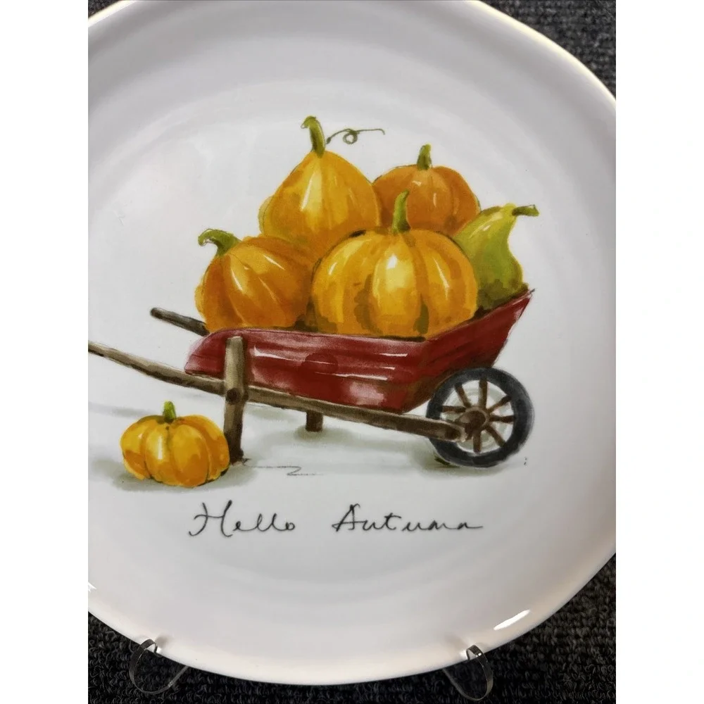 Pier 1~Autumn Bliss pUmpkins/Gourds~Salad/Lunch Plate~8.75